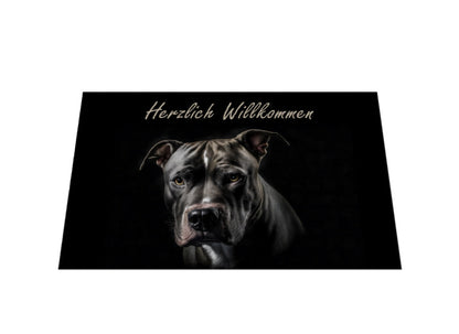 Fußmatte "Pit Bull - Herzlich Willkommen" – hunde-shirt.de