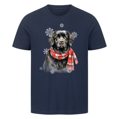 Premium T-Shirt "Neufundländer Winter" French Navy – hunde-shirt.de