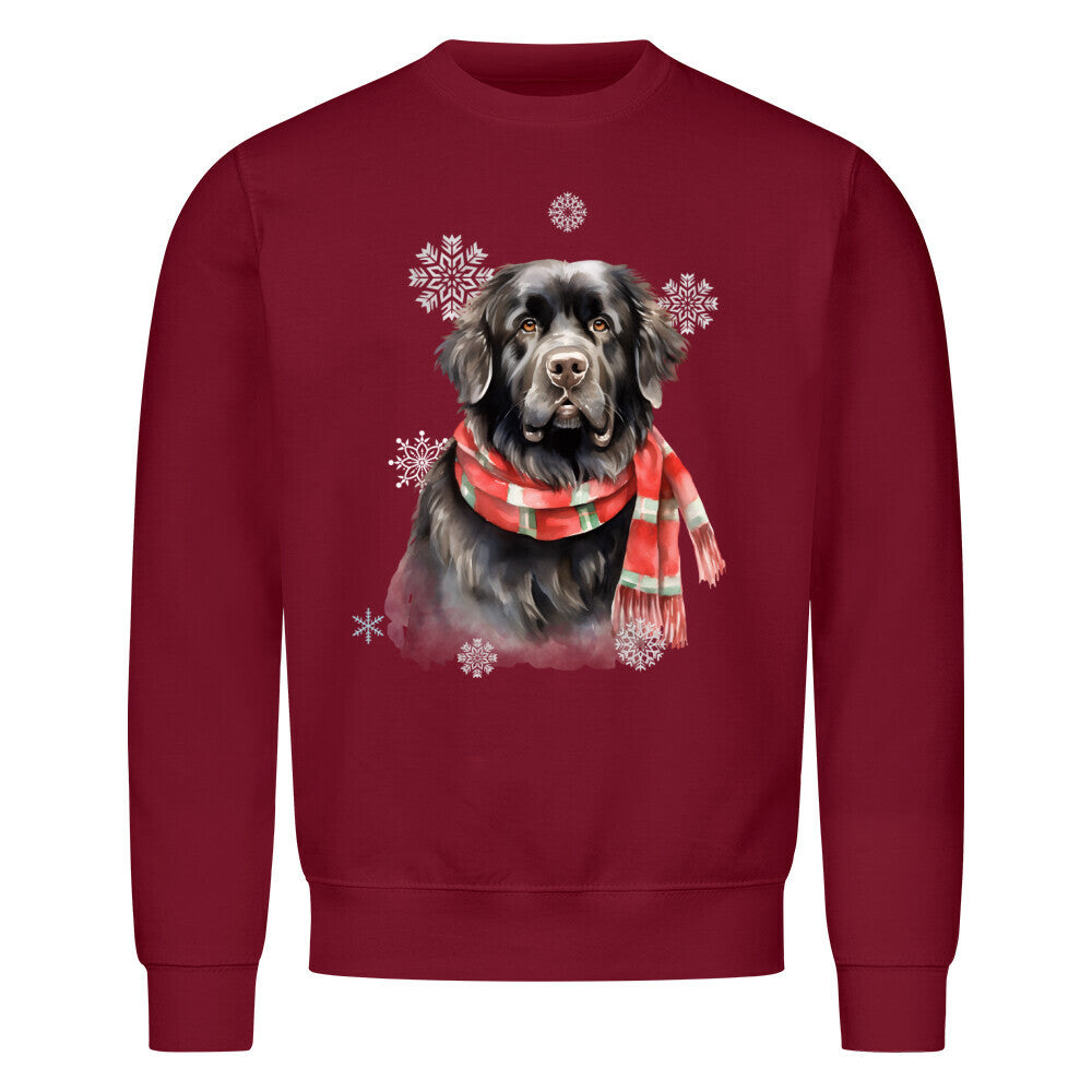 Premium Sweatshirt "Neufundländer Winter" Burgunder – hunde-shirt.de