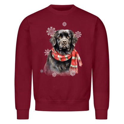 Premium Sweatshirt "Neufundländer Winter" Burgunder – hunde-shirt.de