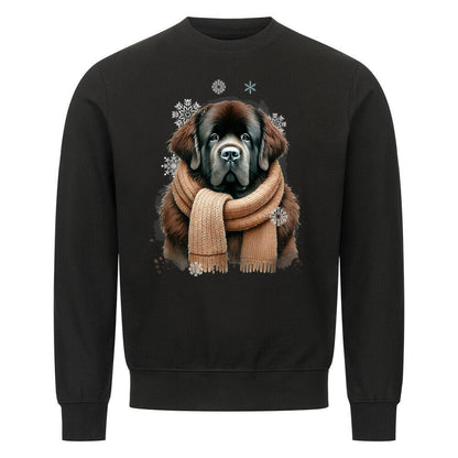 Premium Sweatshirt "Neufundländer braun Winter" Schwarz – hunde-shirt.de