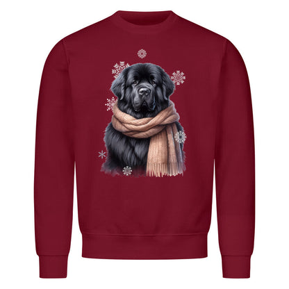 Premium Sweatshirt "Neufundländer schwarz Winter" Burgunder – hunde-shirt.de