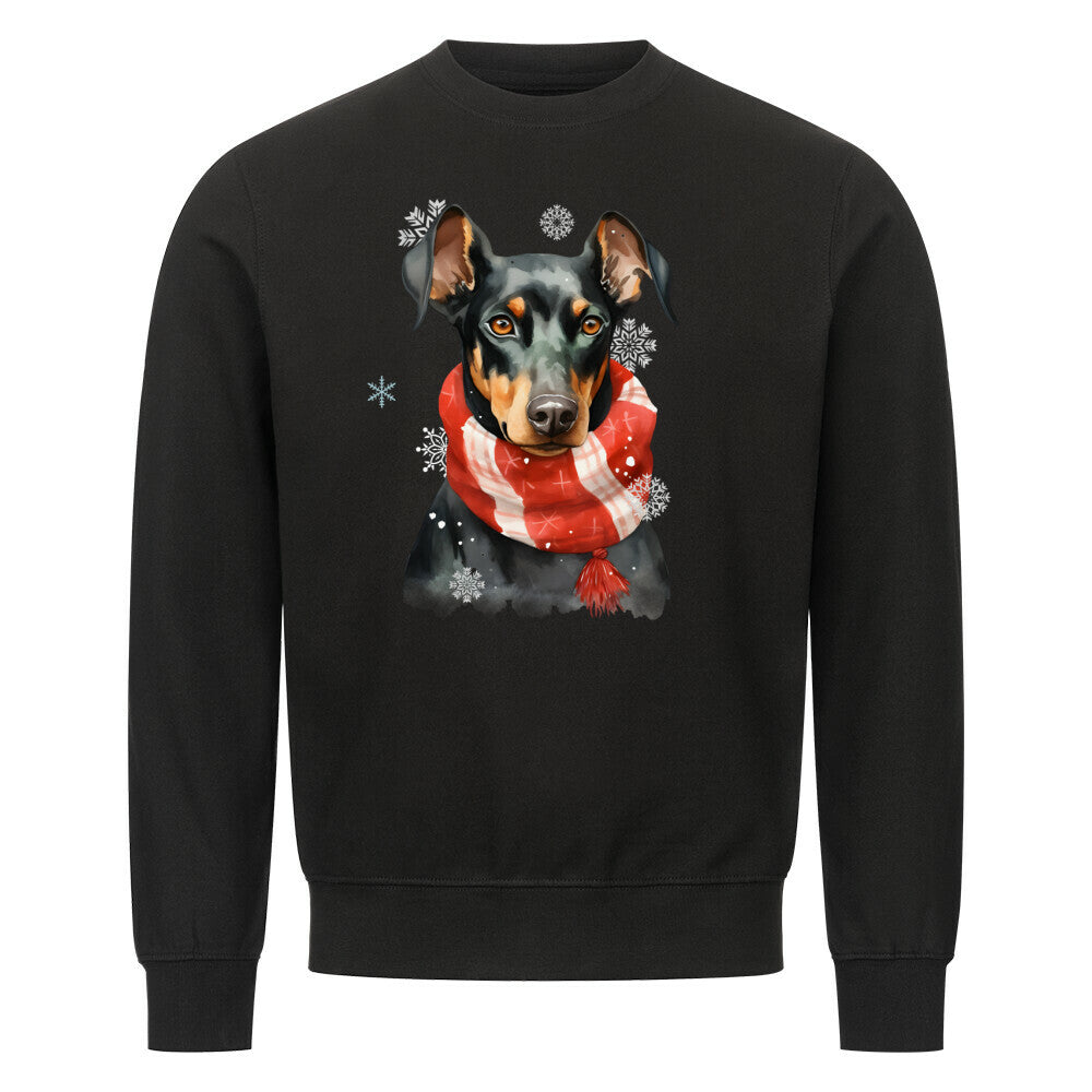 Premium Sweatshirt "Deutscher Pinscher Winter" Schwarz – hunde-shirt.de