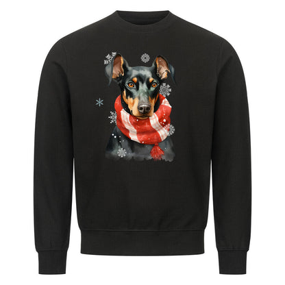 Premium Sweatshirt "Deutscher Pinscher Winter" Schwarz – hunde-shirt.de