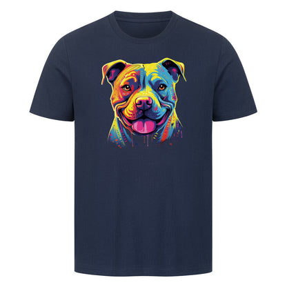 Premium T-Shirt "Pit Bull Paint" French Navy – hunde-shirt.de