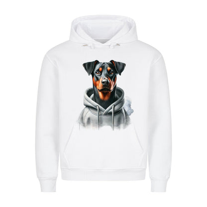 Premium Hoodie "Deutscher Pinscher Hooded" Weiß – hunde-shirt.de