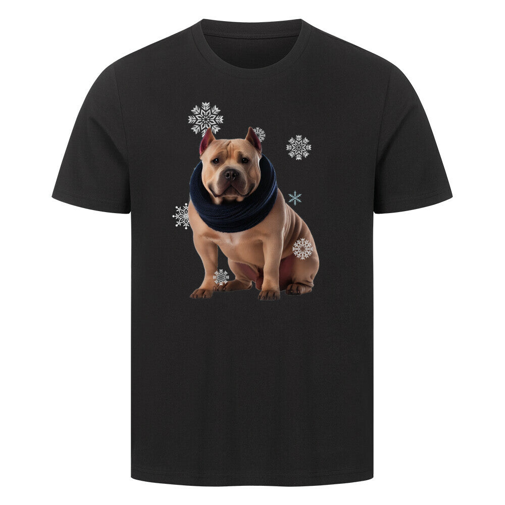 Premium T-Shirt "Bully XXL Winter" Schwarz – hunde-shirt.de