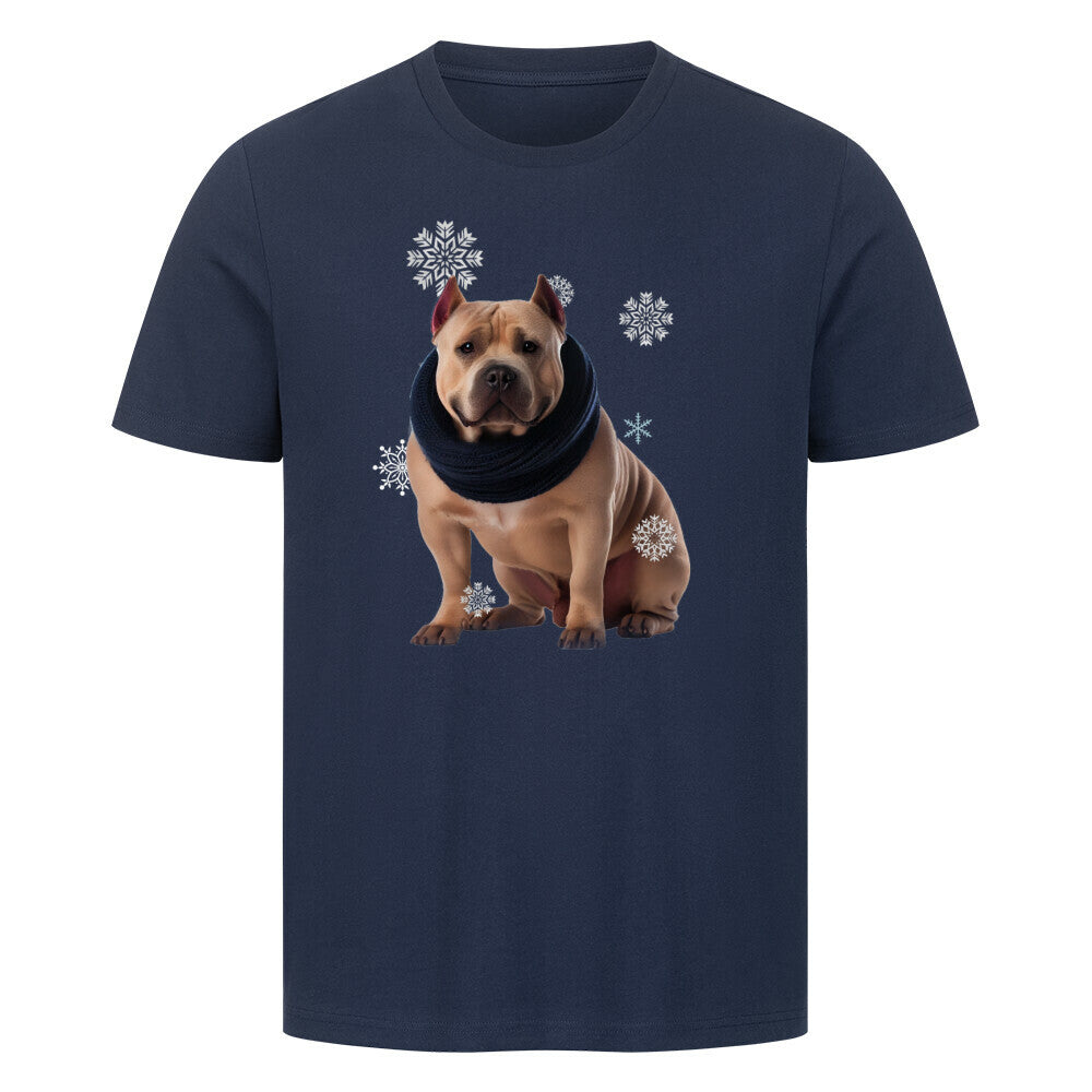 Premium T-Shirt "Bully XXL Winter" French Navy – hunde-shirt.de