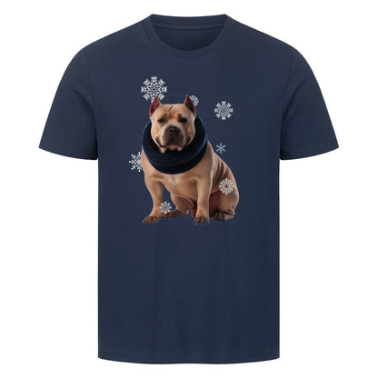 Premium T-Shirt "Bully XXL Winter" French Navy – hunde-shirt.de