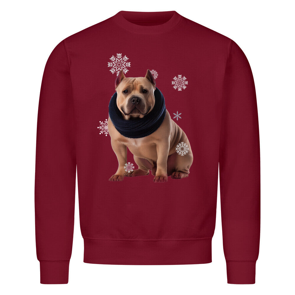 Premium Sweatshirt "Bully XXL Winter" Burgunder – hunde-shirt.de