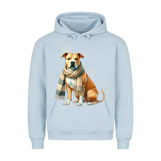 Premium Hoodie "American Pit Bull Terrier Winter" Babyblau – hunde-shirt.de