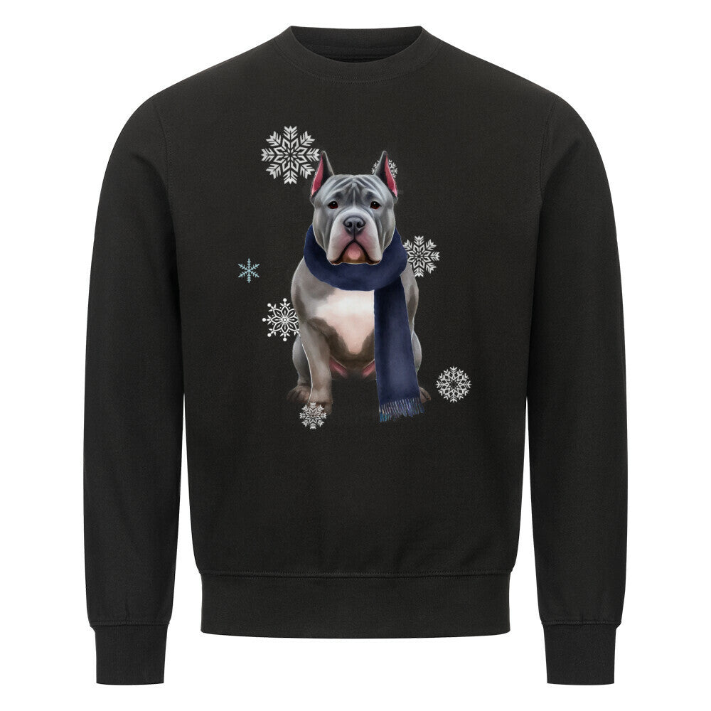 Premium Sweatshirt "American Bully XL / XXL Winter" Schwarz – hunde-shirt.de