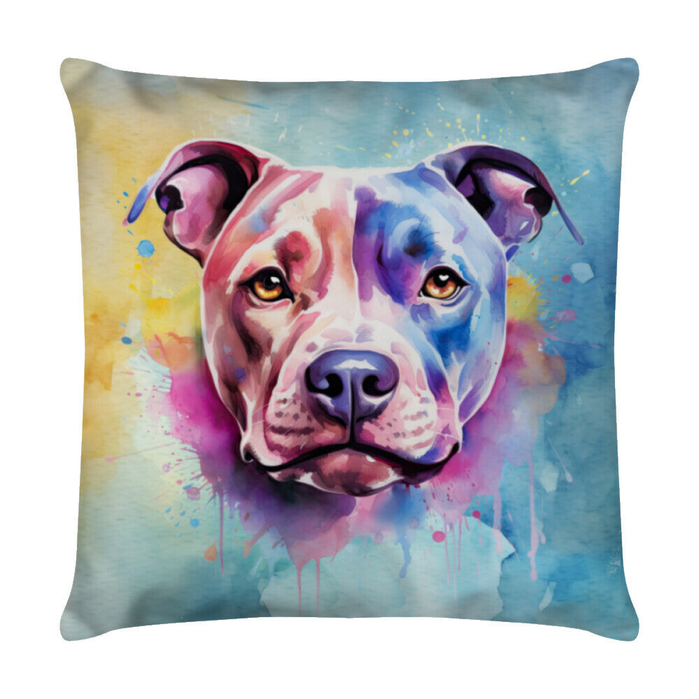 Kissen "Pit Bull Paint" Weiß – hunde-shirt.de