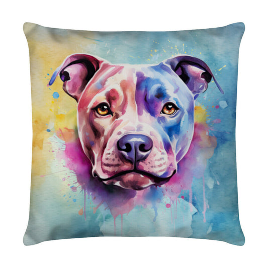 Kissen "Pit Bull Paint" Weiß – hunde-shirt.de