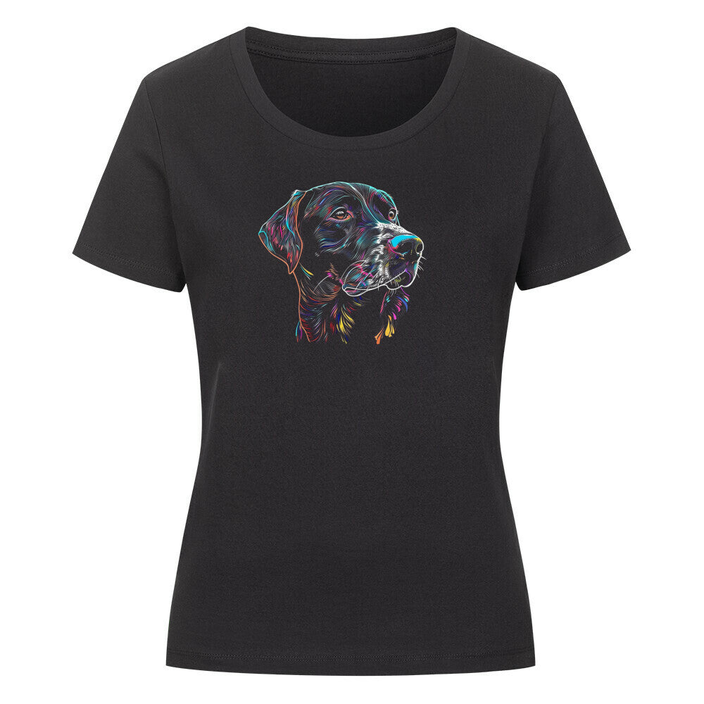 Premium Organic Damen-Shirt "Deutsch Kurzhaar Paint" Schwarz – hunde-shirt.de