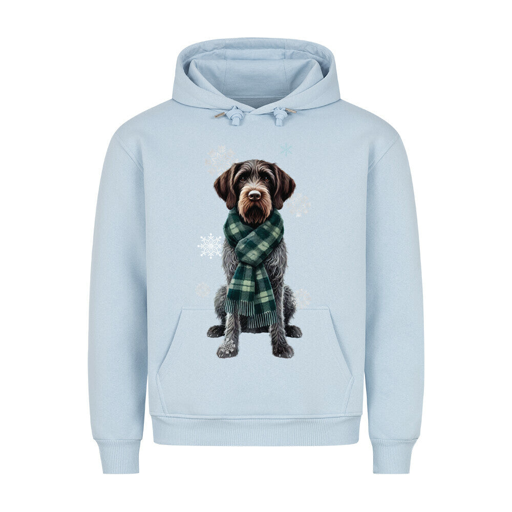 Premium Hoodie "Deutsch Drahthaar Winter" Babyblau – hunde-shirt.de