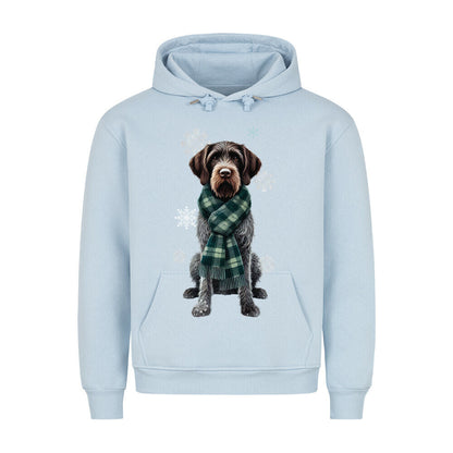 Premium Hoodie "Deutsch Drahthaar Winter" Babyblau – hunde-shirt.de