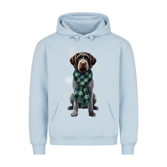 Premium Hoodie "Deutsch Drahthaar Winter" Babyblau – hunde-shirt.de