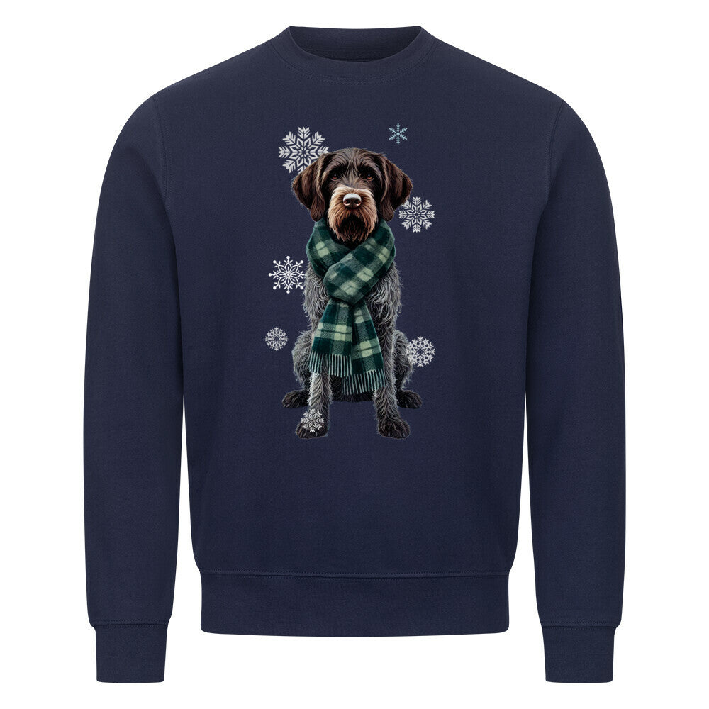 Premium Sweatshirt "Deutsch Drahthaar Winter" Navy Blue – hunde-shirt.de