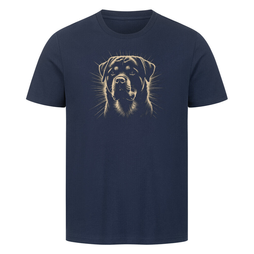 Premium T-Shirt "Rottweiler Beige Shine" French Navy – hunde-shirt.de