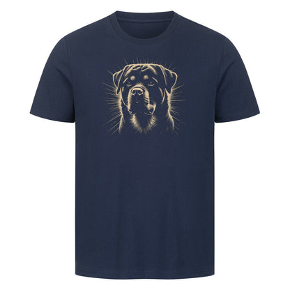 Premium T-Shirt "Rottweiler Beige Shine" French Navy – hunde-shirt.de