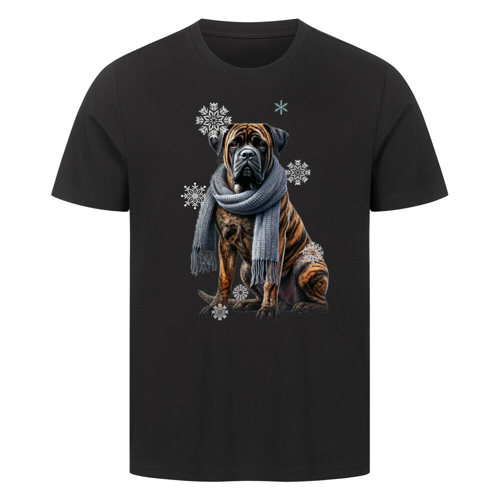 Premium T-Shirt "Presa Canario Winter" Schwarz – hunde-shirt.de