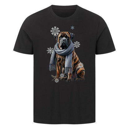 Premium T-Shirt "Presa Canario Winter" Schwarz – hunde-shirt.de