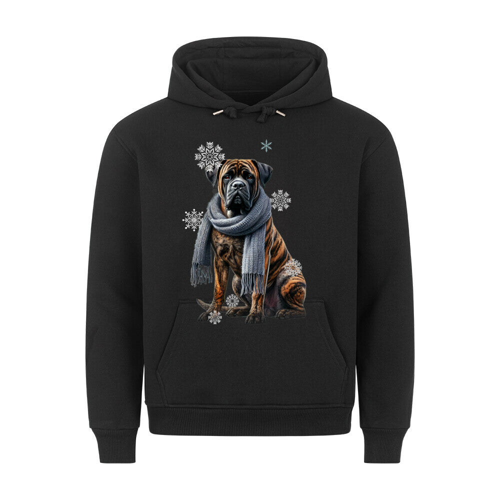 Premium Hoodie "Presa Canario Winter" Schwarz – hunde-shirt.de