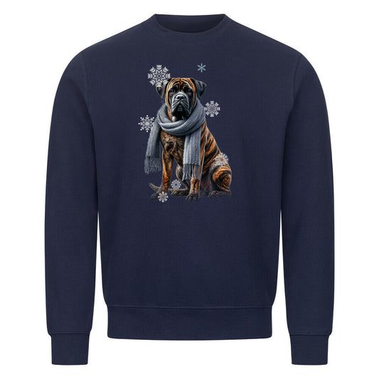 Premium Sweatshirt "Presa Canario Winter" Navy Blue – hunde-shirt.de
