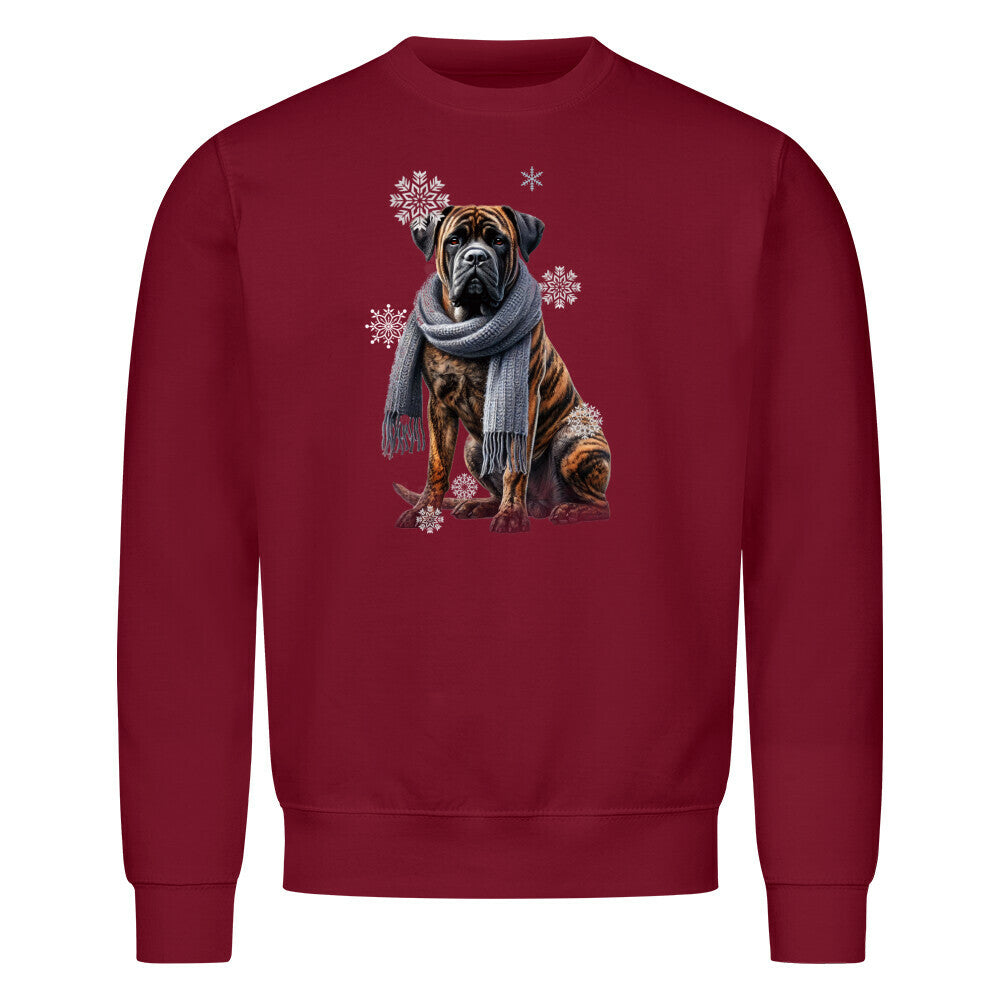 Premium Sweatshirt "Presa Canario Winter" Burgunder – hunde-shirt.de