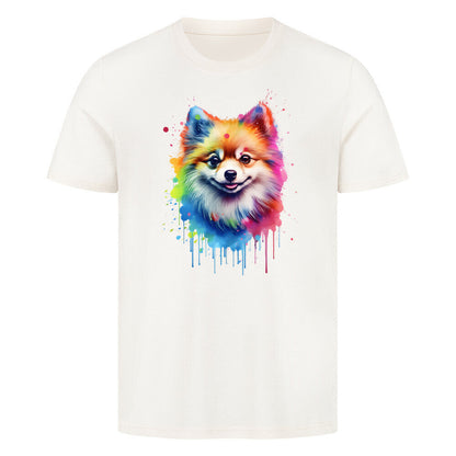 Premium T-Shirt "Pomeranian Paint" Natural Raw – hunde-shirt.de