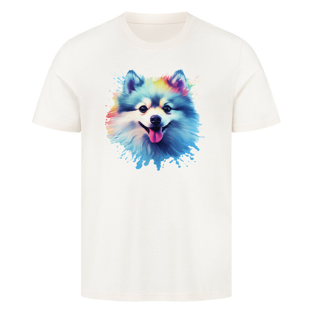 Premium T-Shirt "Pomeranian Splash" Natural Raw – hunde-shirt.de