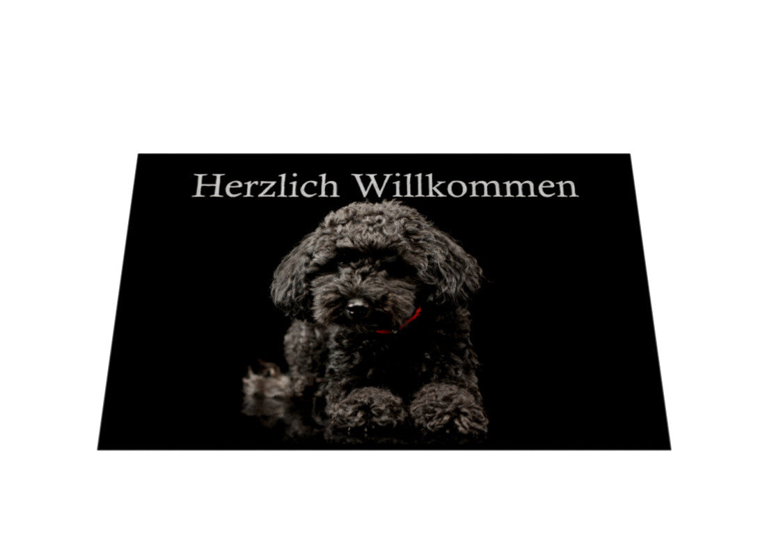 Fußmatte "Pudel schwarz" – hunde-shirt.de