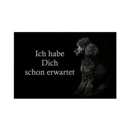 Fußmatte "Pudel - schon erwartet" Weiß – hunde-shirt.de