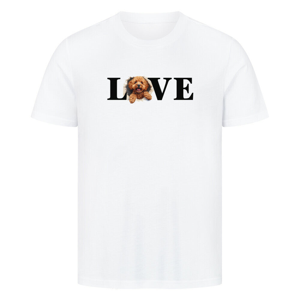 Premium T-Shirt "Zwergpudel Love" Weiß – hunde-shirt.de