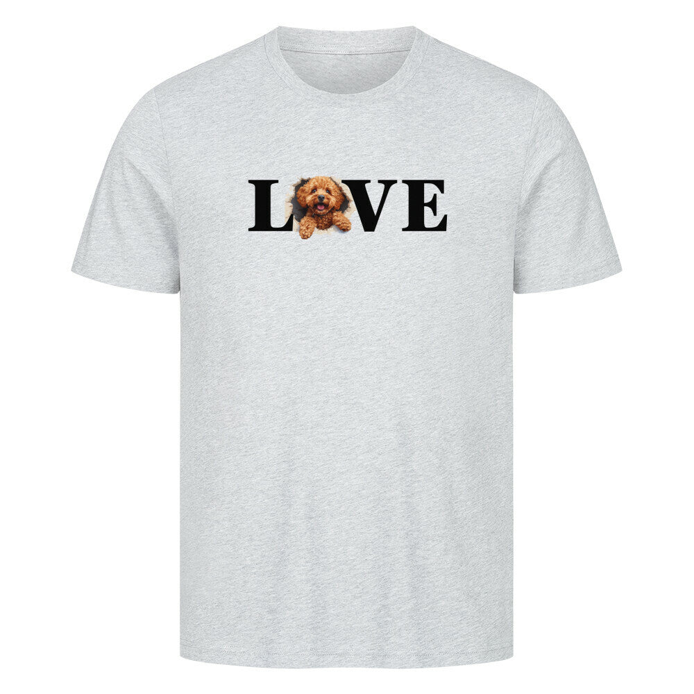 Premium T-Shirt "Zwergpudel Love" Heather Grey – hunde-shirt.de