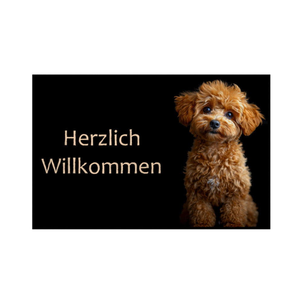 Fußmatte "Toypudel braun" Weiß – hunde-shirt.de