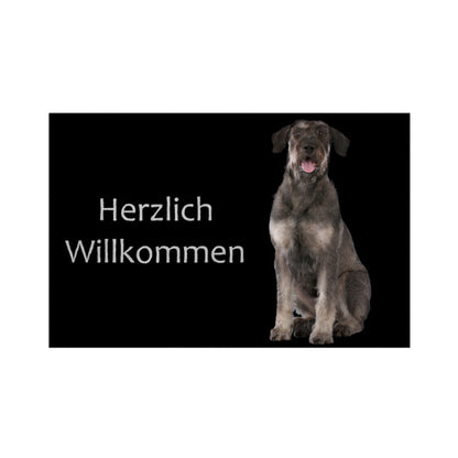 Fußmatte "Riesenschnauzer grau " Weiß – hunde-shirt.de