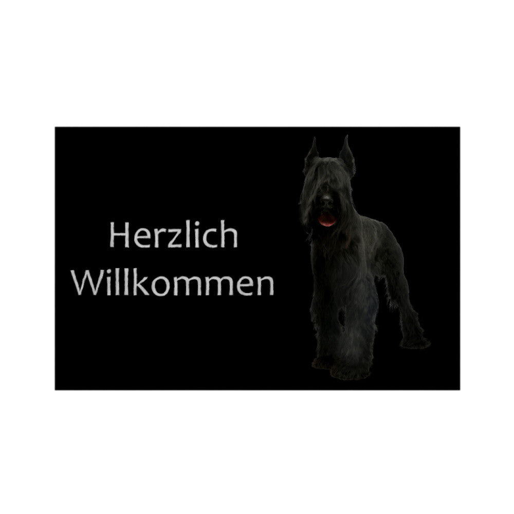 Fußmatte "Riesenschnauzer schwarz" Weiß – hunde-shirt.de