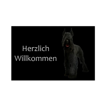 Fußmatte "Riesenschnauzer schwarz" Weiß – hunde-shirt.de
