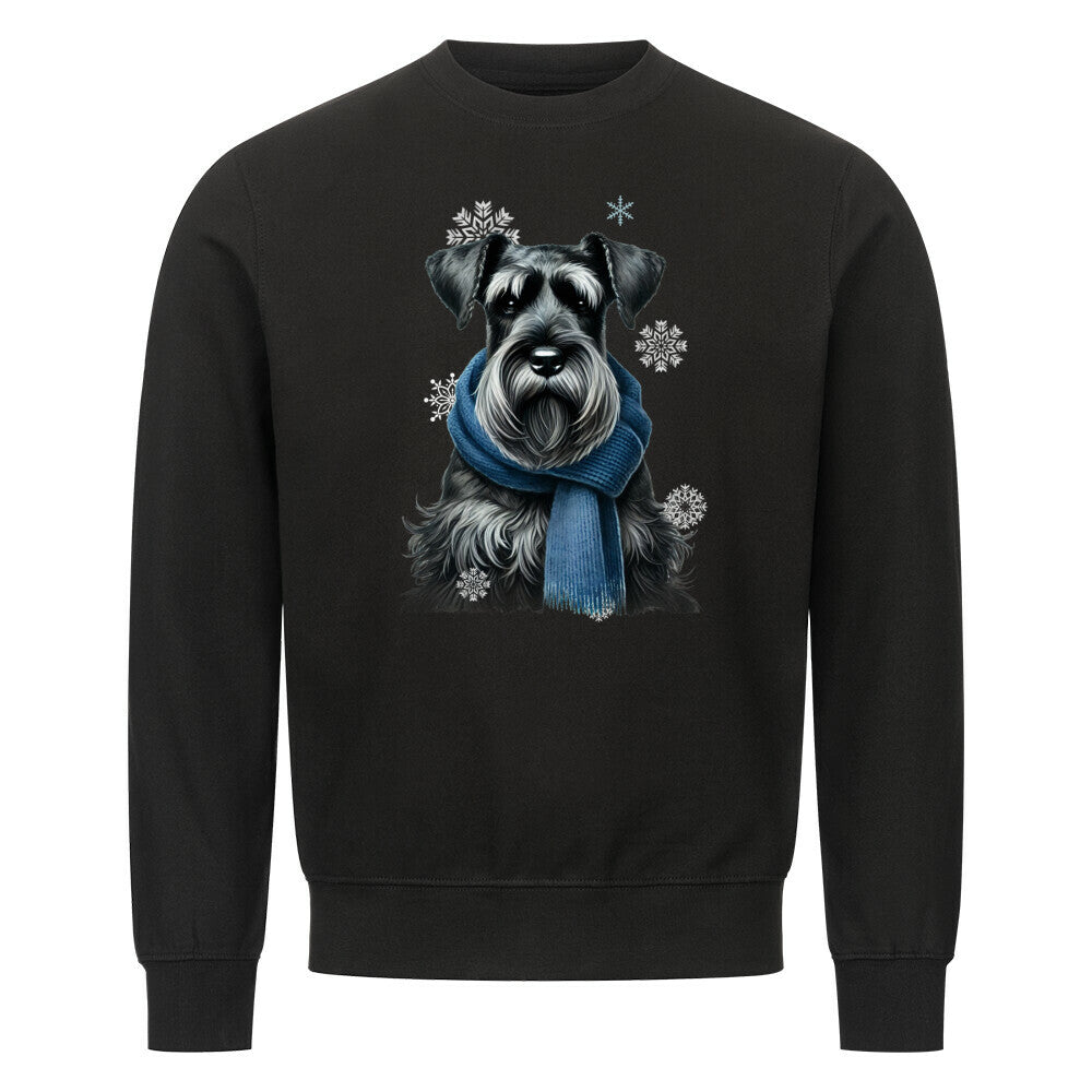 Premium Sweatshirt "Riesenschnauzer Winter" Schwarz – hunde-shirt.de