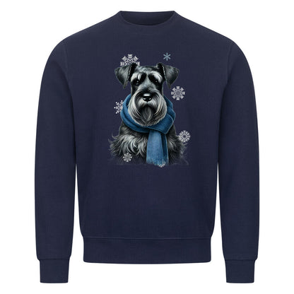 Premium Sweatshirt "Riesenschnauzer Winter" Navy Blue – hunde-shirt.de