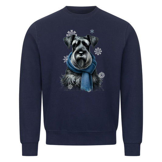 Premium Sweatshirt "Riesenschnauzer Winter" Navy Blue – hunde-shirt.de