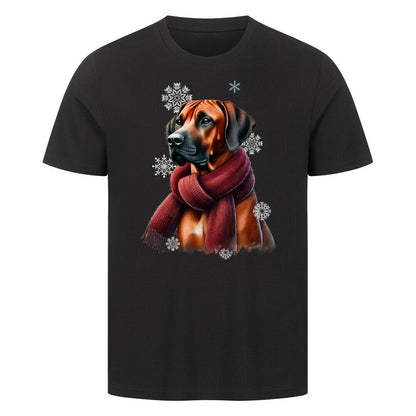 Premium T-Shirt "Rhodesian Ridgeback Winter" Schwarz – hunde-shirt.de