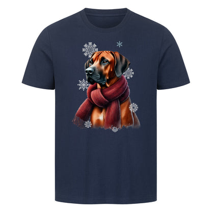 Premium T-Shirt "Rhodesian Ridgeback Winter" French Navy – hunde-shirt.de