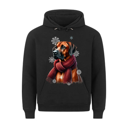 Premium Hoodie "Rhodesian Ridgeback Winter" Schwarz – hunde-shirt.de