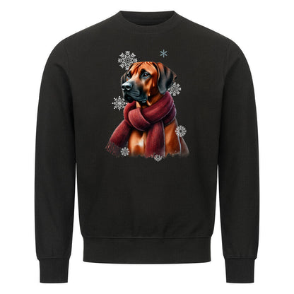 Premium Sweatshirt "Rhodesian Ridgeback Winter" Schwarz – hunde-shirt.de