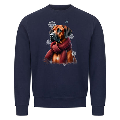Premium Sweatshirt "Rhodesian Ridgeback Winter" Navy Blue – hunde-shirt.de