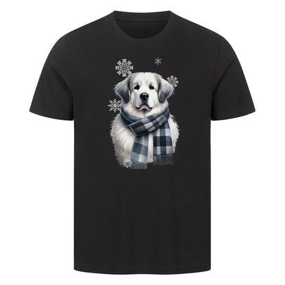 Premium T-Shirt "Pyrenäenberghund Winter" Schwarz – hunde-shirt.de