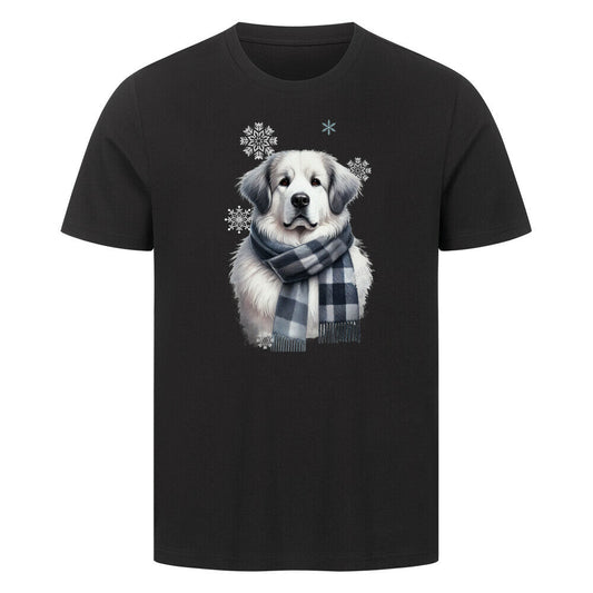 Premium T-Shirt "Pyrenäenberghund Winter" Schwarz – hunde-shirt.de